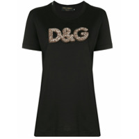 Dolce & Gabbana Camiseta com logo animal print - Preto