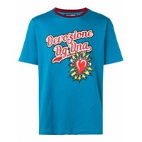 Dolce & Gabbana Camiseta com slogan e coração - Azul