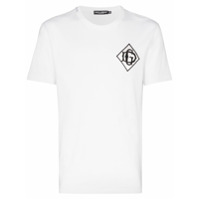 Dolce & Gabbana Camiseta de algodão com patch de logo - Branco