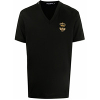 Dolce & Gabbana Camiseta gola V com coroa - Preto
