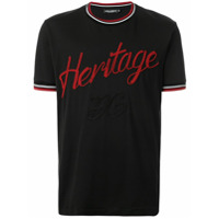 Dolce & Gabbana Camiseta Heritage com bordado - Preto