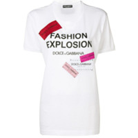 Dolce & Gabbana Camiseta longa com estampa - Branco