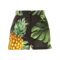 Dolce & Gabbana cotton pineapple print shorts - Preto