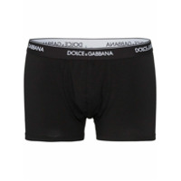 Dolce & Gabbana Cueca boxer com elástico e logo na cintura - Preto