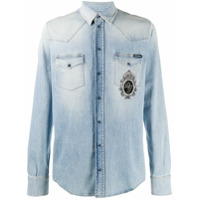 Dolce & Gabbana DG logo patch denim shirt - Azul