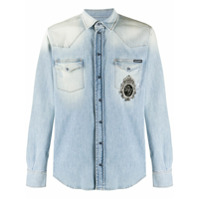Dolce & Gabbana embroidered-logo denim shirt - Azul