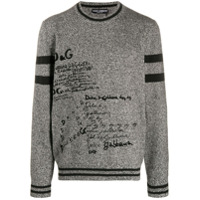 Dolce & Gabbana graphic-print cashmere jumper - Preto
