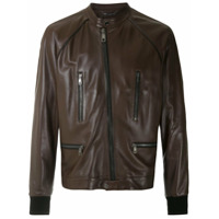 Dolce & Gabbana Jaqueta de couro com bolsos - Marrom