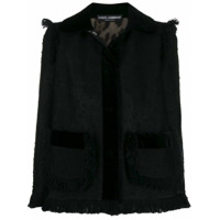 Dolce & Gabbana Jaqueta de tweed com franjas - Preto