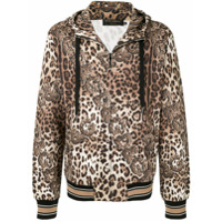 Dolce & Gabbana Moletom com capuz e estampa de leopardo - Marrom