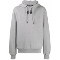 Dolce & Gabbana Moletom com capuz e estampa de logo - Cinza