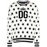 Dolce & Gabbana Moletom com estampa de logo e estrelas - Branco