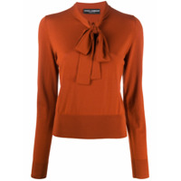 Dolce & Gabbana pussy-bow fastening knitted top - Laranja