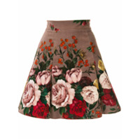 Dolce & Gabbana Saia evasê com estampa floral - Roxo