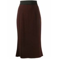 Dolce & Gabbana Saia lápis com cintura alta - Marrom