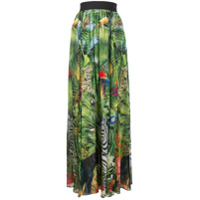 Dolce & Gabbana Saia longa com estampa de selva - Verde
