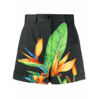 Dolce & Gabbana Short cintura alta com estampa tropical - Preto