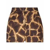 Dolce & Gabbana Short com estampa de girafa - Marrom