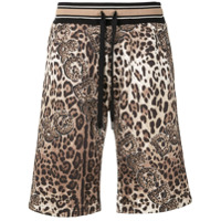Dolce & Gabbana Short com estampa de leopardo - Marrom