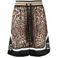 Dolce & Gabbana Short com estampa de leopardo - Marrom