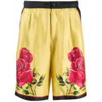 Dolce & Gabbana Short com estampa de rosas - Amarelo