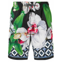 Dolce & Gabbana Short de natação com estampa floral - Verde