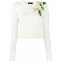 Dolce & Gabbana Suéter com aplicação floral - Branco