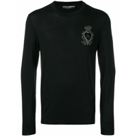 Dolce & Gabbana Suéter com logo bordado - Preto