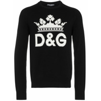 Dolce & Gabbana Suéter de cashmere com logo - Preto