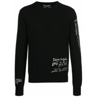 Dolce & Gabbana Suéter de cashmere com logo - Preto