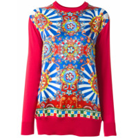 Dolce & Gabbana Suéter de seda com estampa - Vermelho