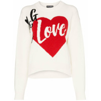 Dolce & Gabbana Suéter D&G Is Love de cashmere misto - Branco