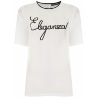 Dolce & Gabbana T-shirt de seda com bordado - Branco