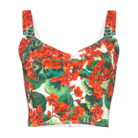 Dolce & Gabbana Top cropped Cady Geranium - Branco