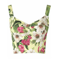 Dolce & Gabbana Top cropped padronagem floral - Amarelo