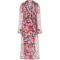 Dolce & Gabbana Trench coat com estampa floral de organza - Roxo
