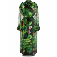 Dolce & Gabbana Trench coat translúcido com estampa botônica - Verde