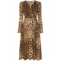 Dolce & Gabbana Vestido amplo animal print - Marrom