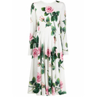 Dolce & Gabbana Vestido com estampa de rosas - Branco