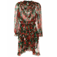 Dolce & Gabbana Vestido curto de seda estampado - Vermelho