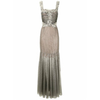 Dolce & Gabbana Vestido de festa com cristais bordados - Prateado