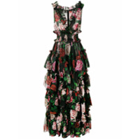 Dolce & Gabbana Vestido de festa com estampa floral - Preto