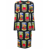 Dolce & Gabbana Vestido de seda com estampa gráfica - Preto