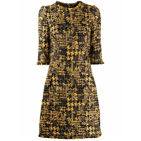 Dolce & Gabbana Vestido de tweed com meia manga - Amarelo