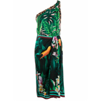 Dolce & Gabbana Vestido estampado ombro único - Verde
