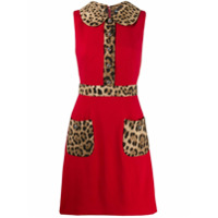 Dolce & Gabbana Vestido evasê com estampa de leopardo - Vermelho