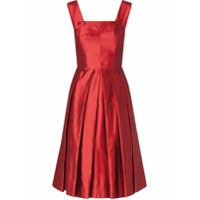 Dolce & Gabbana Vestido evasê de seda com pregas - Vermelho