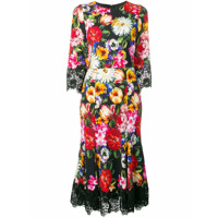 Dolce & Gabbana Vestido floral de seda - Preto