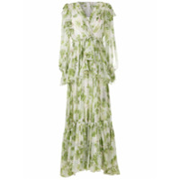 Dolce & Gabbana Vestido longo de seda estampado - Verde