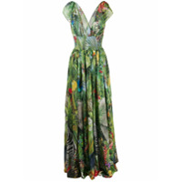Dolce & Gabbana Vestido longo estampado - Verde